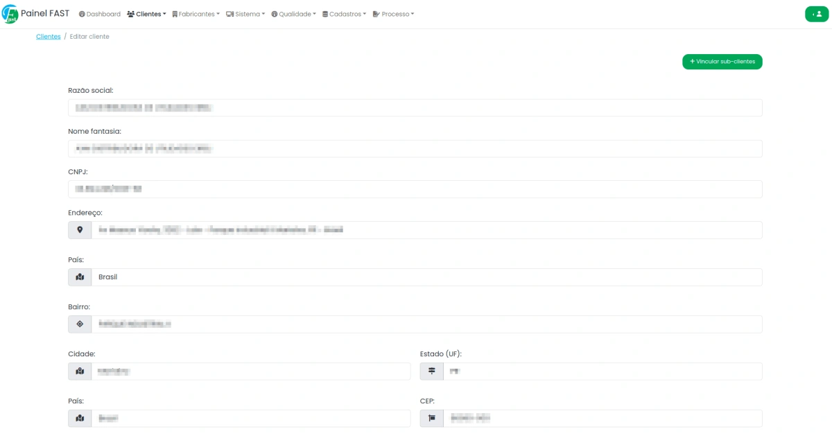 Interface de cadastro de projeto para vinculação de normas, portarias e laboratórios ao certificado.