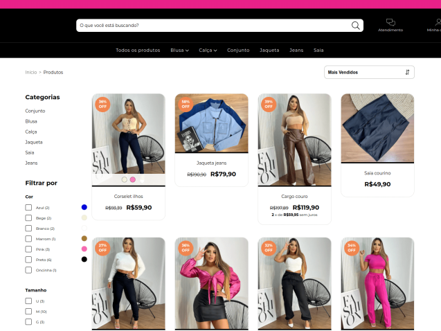 Página da loja KAOR - E-Commerce de vestuário feminino
